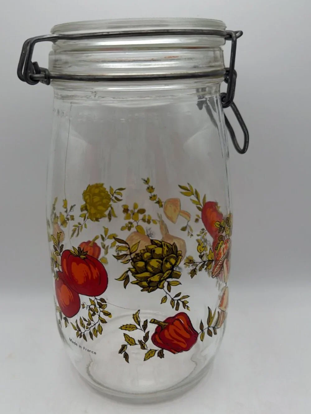 Vintage Glass Canister Storage Jar Made in FRANCE Spice‎ Of Life 1.5L EUC